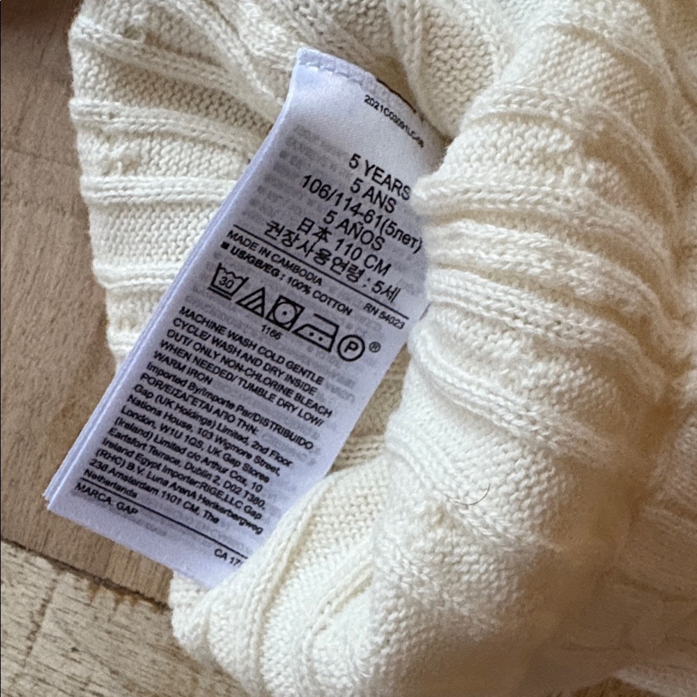 NWT Gap girls cable knit leggings 5t - Picture 3 of 5